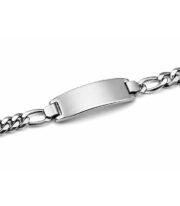 Pulsera Esclava Plateada con Placa Lisa - Imagen 4