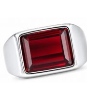 Anillo Plateado con Piedra Roja Rectangular - Imagen 4