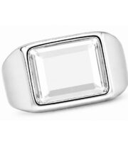 Anillo Plateado con Piedra Transparente Rectangular - Imagen 4