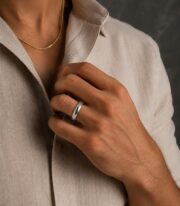 Anillo Plateado Clásico Liso - Imagen 3